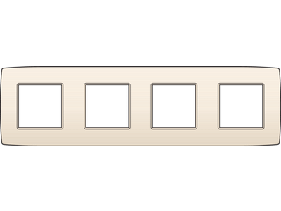 Viervoudige afdekplaat met 71 mm centerafstand Niko Original cream