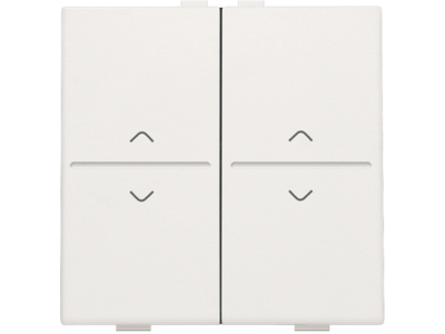 Tweevoudige toets met pijltjes 'op' en 'neer' voor draadloze schakelaar of drukknop met 4 bedieningsknoppen, white