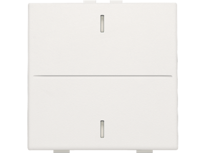 Enkelvoudige toets voor drukknop met 2 bedieningsknoppen en 1 of 2 feedbackleds, white
