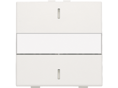 Enkelvoudige toets met tekstveld voor drukknop met 2 bedieningsknoppen en 1 of 2 feedbackleds, white