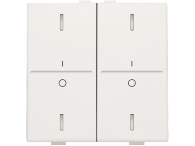 Tweevoudige toets met opdruk 'I' en '0' voor drukknop met 4 bedieningsknoppen en 4 feedbackleds, white