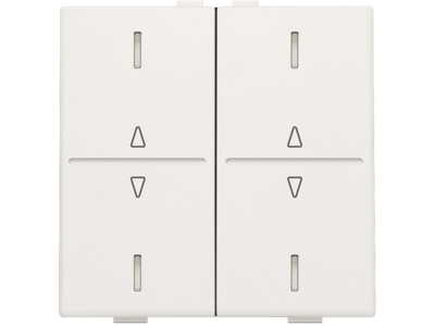 Tweevoudige toets met pijltjes 'op' en 'neer' voor drukknop met 4 bedieningsknoppen en 4 feedbackleds, white