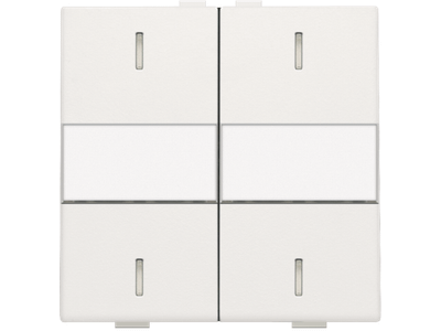 Tweevoudige toets met tekstveld voor drukknop met 4 bedieningsknoppen en 4 feedbackleds, white