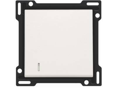 Afwerkingsset met lens voor enkelvoudige schakelaar of drukknop, white