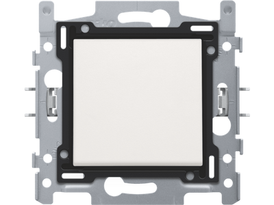 Drukknop N.O. met 3 aansluitklemmen, sokkel, schroefklemmen en afwerkingsset white