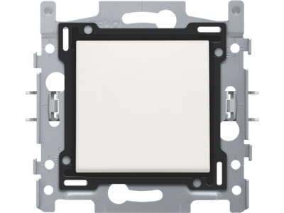 Enkelpolige schakelaar, sokkel, insteekklemmen en afwerkingsset white