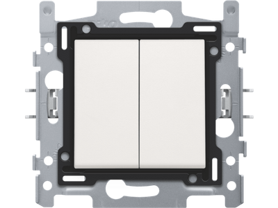 Serieschakelaar, sokkel, schroefklemmen en afwerkingsset white