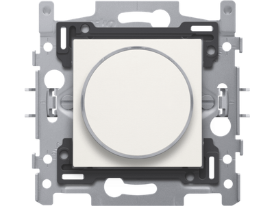 Drukknop 6 A met amberkleurige led, sokkel, schroefklemmen en afwerkingsset met doorschijnende ring white