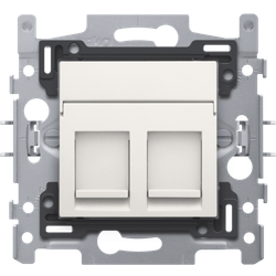 Niko 2 RJ45-aansluitingen STP Cat6, vlakke uitvoering, sokkel en afwerkingsset white 