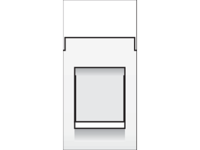 Aansluitmodule 22,5x45 voor het inpassen van een RJ-connector in een stopcontact of installatiekanaal. Kleur: wit.