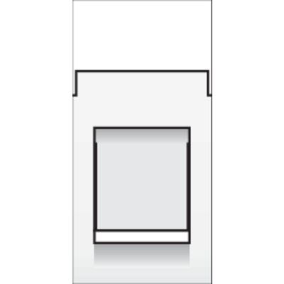 Aansluitmodule 22,5x45 voor het inpassen van een RJ-connector in een stopcontact of installatiekanaal. Kleur: wit.  Niko