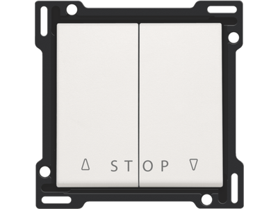 Afwerkingsset voor tweevoudige rolluikdrukknop voor elektronische sturingen, white