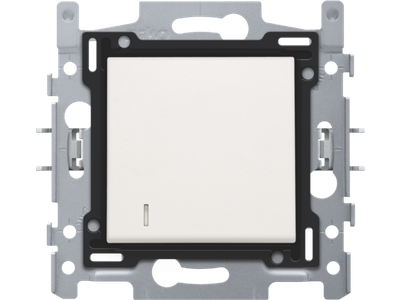 Wisselcontroleschakelaar met 4 aansluitklemmen, sokkel, schroefklemmen en afwerkingsset white