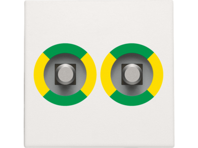 Afwerkingsset voor stopcontact met dubbel potentiaalvereffeningscontact, white