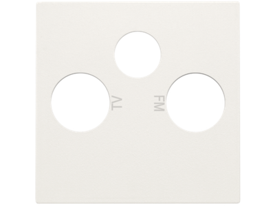 Afwerkingsset voor 2 enkelvoudige coaxaansluitingen voor tv en FM en een satellietaansluiting, white