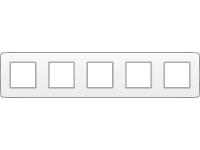 Vijfvoudige afdekplaat met 71 mm centerafstand Niko Original white