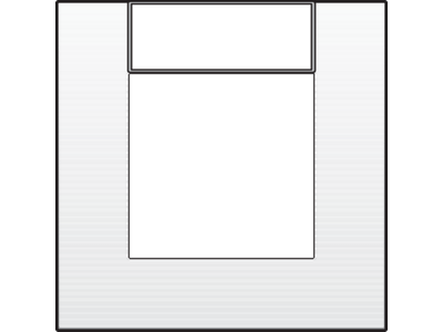 Enkelvoudige afdekplaat 8 x 8 cm met tekstveld voor gebruik in installatiekanalen, Niko Original white