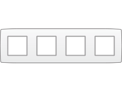 Viervoudige afdekplaat met 71 mm centerafstand Niko Original white