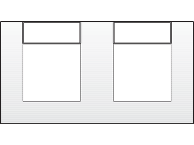 Tweevoudige afdekplaat 8 x 15 cm, centerafstand 71 mm voor gebruik in installatiekanalen, Niko Original white