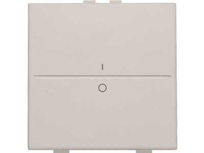 Enkelvoudige toets met opdruk 'I' en '0' voor draadloze schakelaar of drukknop met twee toetsen, light grey