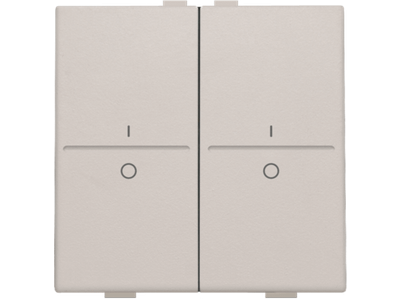 Tweevoudige toets met opdruk I en 0 voor draadloze schakelaar of drukknop met 4 bedieningsknoppen, light grey