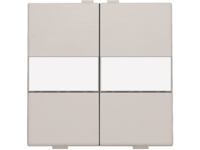 Tweevoudige toets met tekstveld voor draadloze schakelaar of drukknop met 4 bedieningsknoppen, light grey