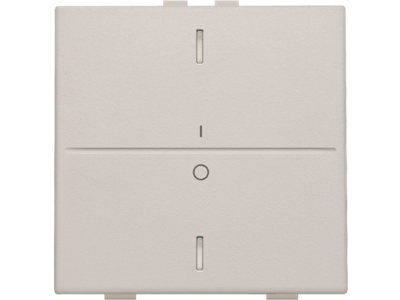 Enkelvoudige toets met opdruk 'I' en '0' voor drukknop met 2 bedieningsknoppen en 1 of 2 feedbackleds, light grey