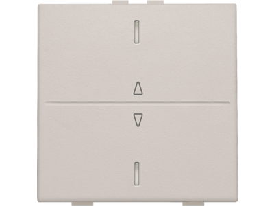 Enkelvoudige toets met pijltjes 'op' en 'neer' voor drukknop met 2 bedieningsknoppen en 1 of 2 feedbackleds, light grey