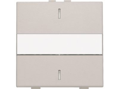 Enkelvoudige toets met tekstveld voor drukknop met 2 bedieningsknoppen en 1 of 2 feedbackleds, light grey