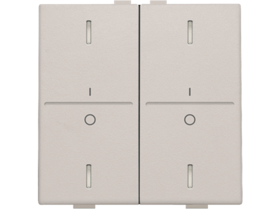 Tweevoudige toets met opdruk 'I' en '0' voor drukknop met 4 bedieningsknoppen en 4 feedbackleds, light grey