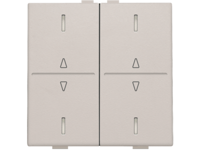 Tweevoudige toets met pijltjes 'op' en 'neer' voor drukknop met 4 bedieningsknoppen en 4 feedbackleds, light grey