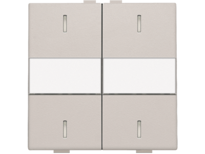 Tweevoudige toets met tekstveld voor drukknop met 4 bedieningsknoppen en 4 feedbackleds, light grey