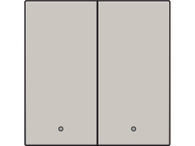 Afwerkingsset met lens voor dubbele elektronische schakelaar of drukknop, light grey