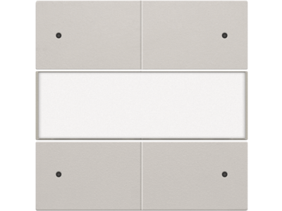 Afwerkingsset voor 4-voudige potentiaalvrije drukknop 24 V met led en tekstveld, light grey