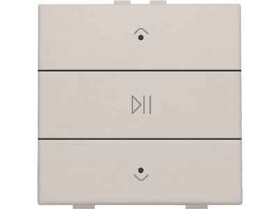 Enkelvoudige audiobediening met leds voor Niko Home Control, light grey