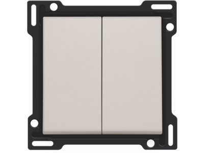 Afwerkingsset voor serieschakelaar, wisselschakelaar + drukknop N.O., dubbele wisselschakelaar of dubbele drukknop N.O. of N.G. , light grey