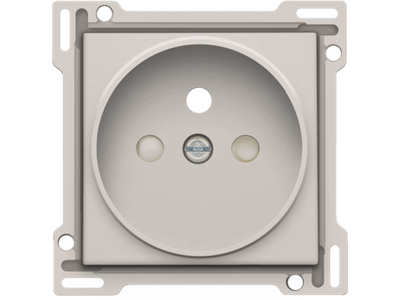 Afwerkingsset voor stopcontact met penaarde en beschermingsafsluiters, inbouwdiepte 21 mm, light grey