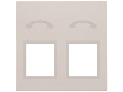 Afwerkingsset voor telefooncontactdoos met 2 RJ11-contacten in parallel, light grey