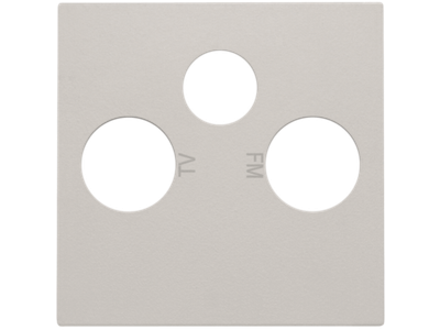 Afwerkingsset voor 2 enkelvoudige coaxaansluitingen voor tv en FM en een satellietaansluiting, light grey