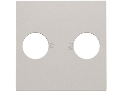 Afwerkingsset voor 2 enkelvoudige coaxaansluitingen voor tv en FM Telenet Interkabel, light grey