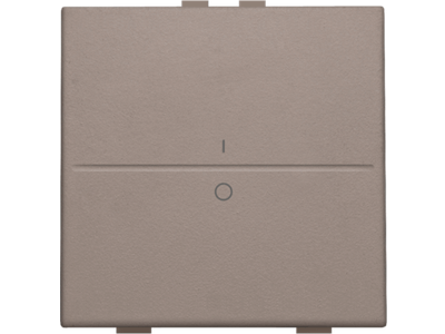 Enkelvoudige toets met opdruk 'I' en '0' voor draadloze schakelaar of drukknop met twee toetsen, greige