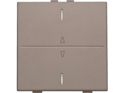 Enkelvoudige toets met pijltjes 'op' en 'neer' voor drukknop met 2 bedieningsknoppen en 1 of 2 feedbackleds, greige