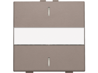 Enkelvoudige toets met tekstveld voor drukknop met 2 bedieningsknoppen en 1 of 2 feedbackleds, greige