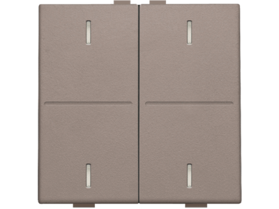 Tweevoudige toets voor drukknop met 4 bedieningsknoppen en 4 feedbackleds, greige