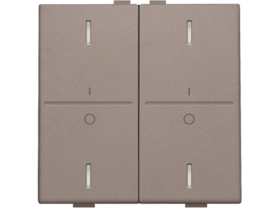 Tweevoudige toets met opdruk 'I' en '0' voor drukknop met 4 bedieningsknoppen en 4 feedbackleds, greige