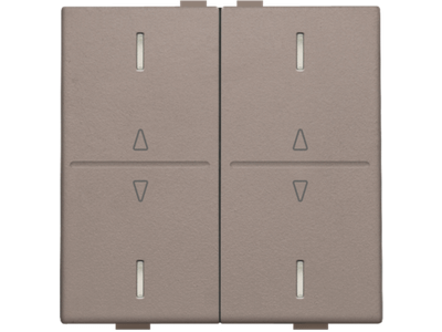 Tweevoudige toets met pijltjes 'op' en 'neer' voor drukknop met 4 bedieningsknoppen en 4 feedbackleds, greige