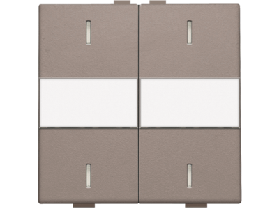 Tweevoudige toets met tekstveld voor drukknop met 4 bedieningsknoppen en 4 feedbackleds, greige