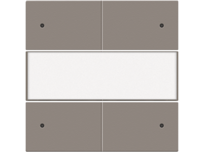 Afwerkingsset voor 4-voudige potentiaalvrije drukknop 24 V met led en tekstveld, greige