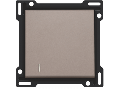 Afwerkingsset met lens voor enkelvoudige schakelaar of drukknop, greige