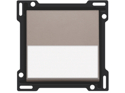 Afwerkingsset met tekstveld voor enkelvoudige schakelaar of drukknop, greige